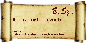 Birnstingl Szeverin névjegykártya